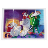 2回チェック絵画する ラージペーパーバッグ (正面)