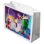 2回チェック絵画する ラージペーパーバッグ (裏面アングル)