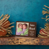 2回ツイ賛美ンベビー写真名誕生日 フォトプラーク (側面)