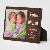 2回ツイ賛美ンベビー写真名誕生日 フォトプラーク (側面)