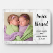 2回ツイ賛美ンベビー写真名誕生日 フォトプラーク (正面)