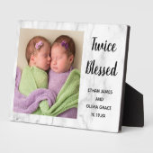 2回ツイ賛美ンベビー写真名誕生日 フォトプラーク (側面)