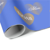 2回パーソナライズされたゴールデンハート、ブ王室のルー ラッピングペーパー (ロールコーナー)