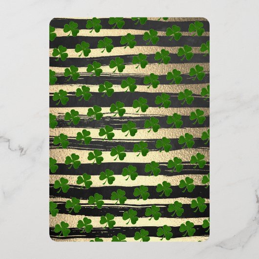 2回ラッキー聖パトリックの日2回目の誕生日実在 箔招待状 (裏面)