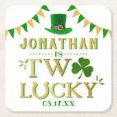 2回ラッキー聖パトリックの日2回目の誕生日 スクエアペーパーコースター (正面)