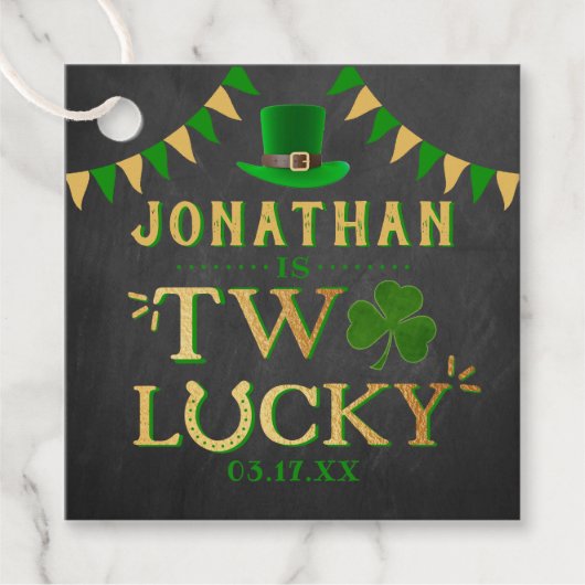 2回ラッキー聖パトリックの日2回目の誕生日 フェイバータグ (正面)