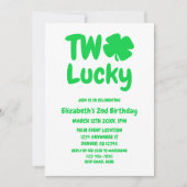 2回ラッキー・セント・パトリックの日2回目の誕生日 招待状 (正面)