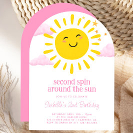 2回目ののまわりにスピンザサンピンク2回目の誕生日 招待状