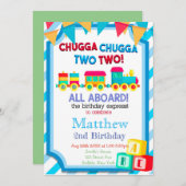 2回目のカラフル誕生日パーティの招待状のトレーニング (正面/裏面)