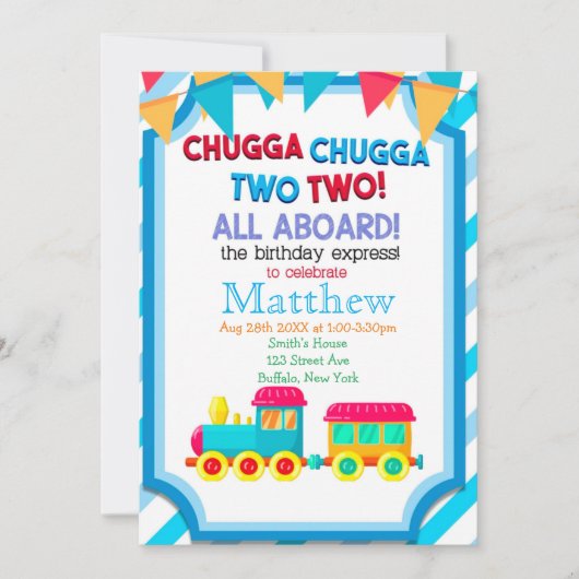 2回目のカラフル誕生日パーティの招待状のトレーニング (正面)