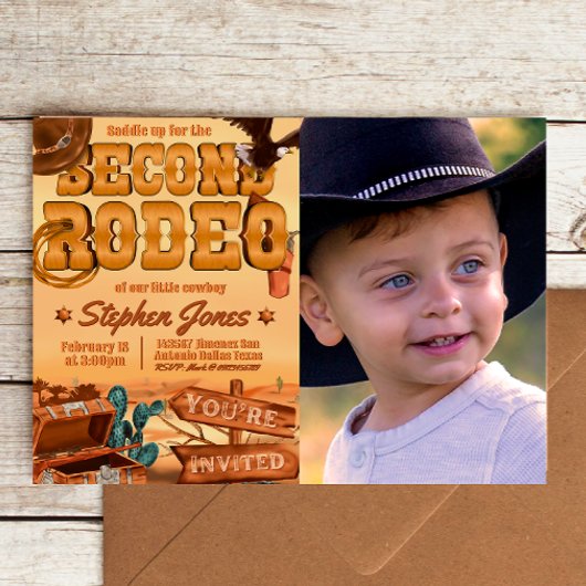 2回目のロデオ風景招待状（写真付き） 招待状