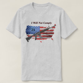 2回目の修正に準拠しないUSフラグAR15 Tシャツ