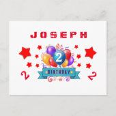 2回目の救日付誕生日バルーンと星S01K 案内ポストカード (正面)