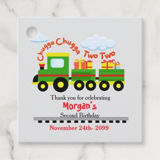 2回目の誕生日かわいいカラフルプレゼント連れ フェイバータグ (正面)