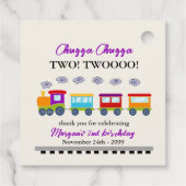 2回目の誕生日かわいいカラフル列車 フェイバータグ (裏面)
