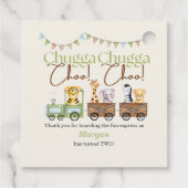 2回目の誕生日かわいいチャガ水彩動物列車 フェイバータグ (裏面)