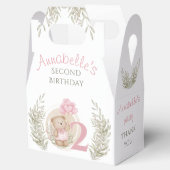 2回目の誕生日かわいいテディベアピンクの小さなオフィシャルボックス フェイバーボックス (オープン)