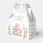 2回目の誕生日かわいいテディベアピンクの小さなオフィシャルボックス フェイバーボックス (正面サイド)