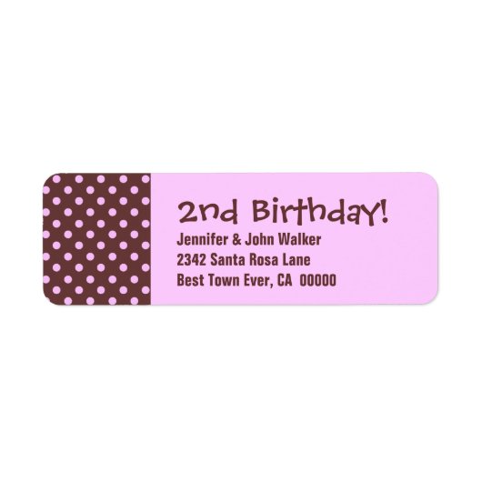 2回目の誕生日かわいい水玉模様 ラベル (正面)