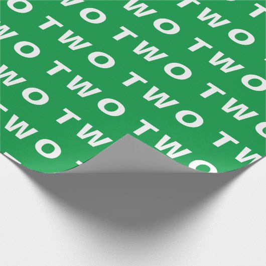 2回目の誕生日かわいい緑の男の子の子パターン ラッピングペーパー (角)