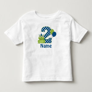 2回目の誕生日のカエルのシャパーソナライズされたツ トドラーTシャツ