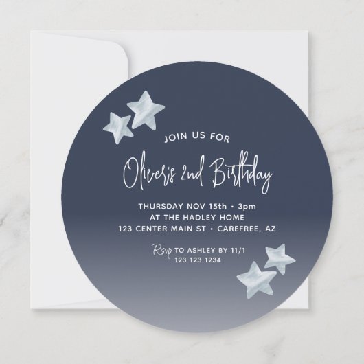 2回目の誕生日の二人の月の子 招待状 (裏面)