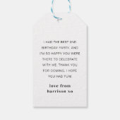 2回目の誕生日の写真 – 2 ギフトタグ (裏面)