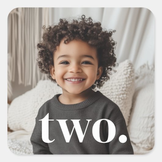 2回目の誕生日の写真 – 2 スクエアシール (正面)