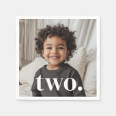 2回目の誕生日の写真 – 2 スタンダードカクテルナプキン (正面)