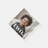 2回目の誕生日の写真 – 2 スタンダードカクテルナプキン (角)