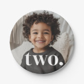 2回目の誕生日の写真 – 2 ペーパープレート (正面)