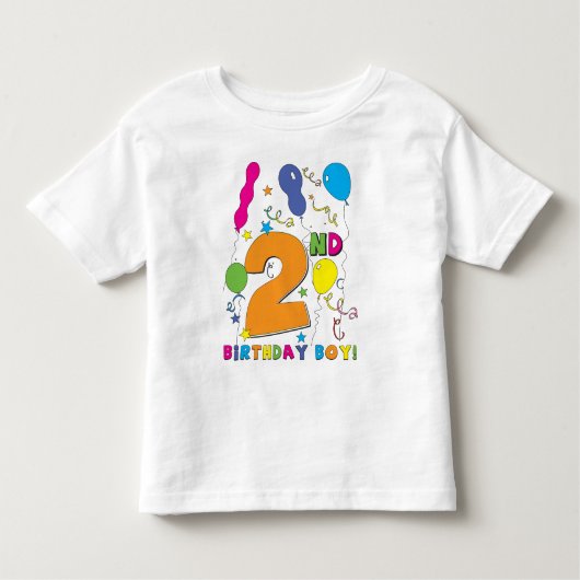 2回目の誕生日の少年！ トドラーTシャツ (正面)