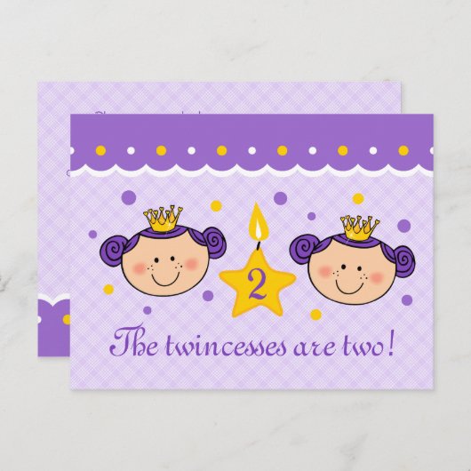 2回目の誕生日の2000年招待状はがき インビテーションポストカード (正面/裏面)