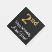 2回目の誕生日エレガント～豪華なフェイク金ゴールドルック# スタンダードランチョンナプキン (角)