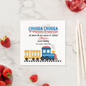 2回目の誕生日カラフル漫画列車 スタンダードカクテルナプキン (インサイチュ)