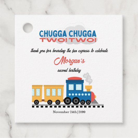 2回目の誕生日カラフル漫画列車 フェイバータグ (正面)