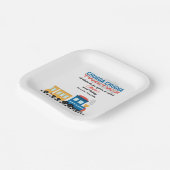 2回目の誕生日カラフル漫画列車 ペーパープレート (傾斜あり)