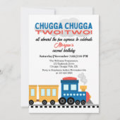 2回目の誕生日カラフル漫画列車 招待状 (正面)