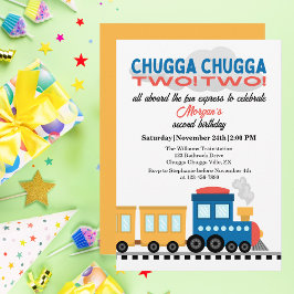 2回目の誕生日カラフル漫画列車 招待状