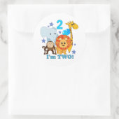 2回目の誕生日ジャングル ラウンドシール (バッグ)