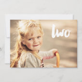 2回目の誕生日ナンバー2フォトオーバーレイ招待状 招待状 (正面)