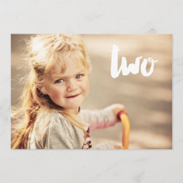 2回目の誕生日ナンバー2フォトオーバーレイ招待状 招待状