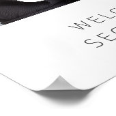 2回目の誕生日ハートフォトウェルカムサイン ポスター (角)