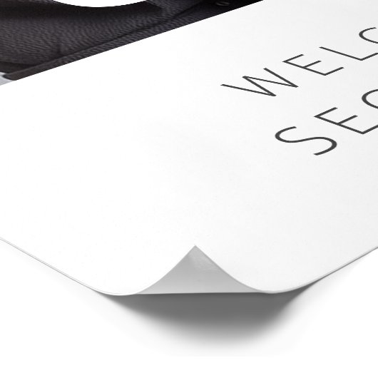 2回目の誕生日ハートフォトウェルカムサイン ポスター (角)