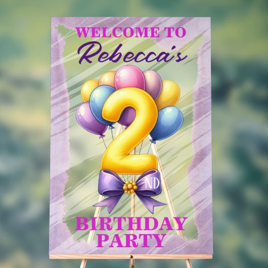 2回目の誕生日バルーンテーマ アクリルサイン (ニュートラル)