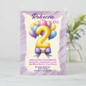 2回目の誕生日バルーンテーマ 招待状 (スタンド正面)