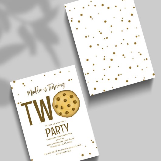 2回目の誕生日パーティーかわいいクッキー 招待状