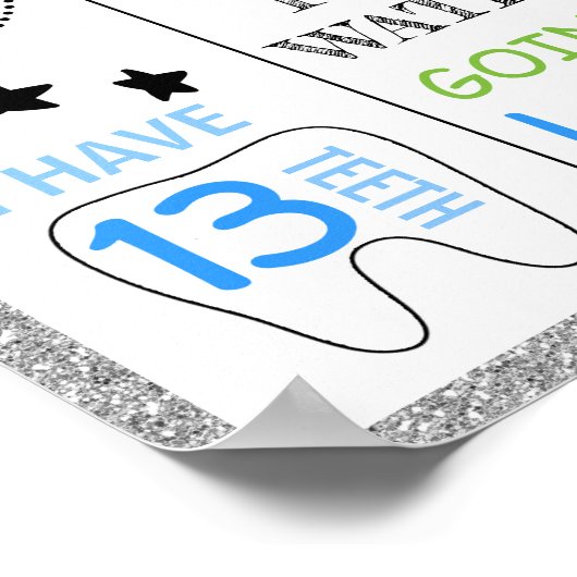 2回目の誕生日パーティーの署名ポスターバナーのマイルストーン ポスター (角)