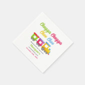 2回目の誕生日パーティーチャガチョオカラフル列車 スタンダードカクテルナプキン (角)