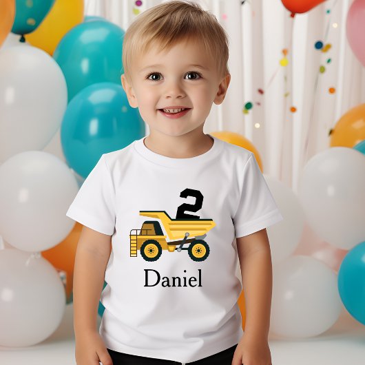 2回目の誕生日パーティートラック2歳パーソナライズされた ベビーTシャツ